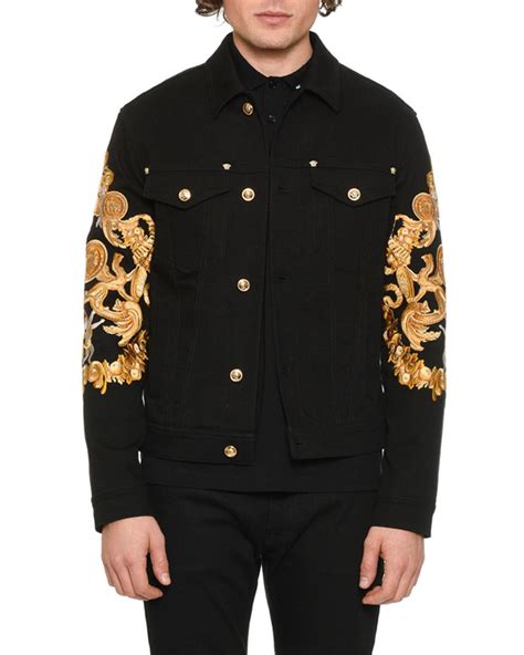 versace coats mens|black Versace jacket men.